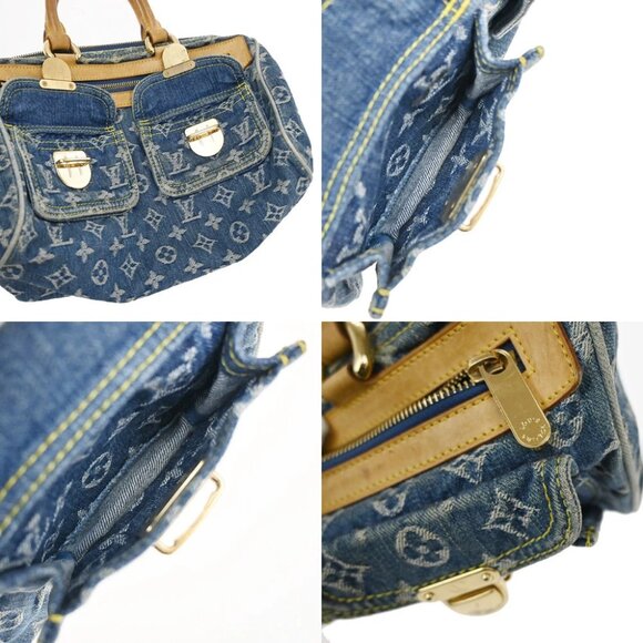 LOUIS VUITTON Neo Speedy Hand Bag Monogram Denim Leather Blue - Picture 8 of 16